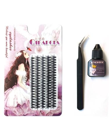 200 Pcs Individual Lashes Set 30D/40D/50D 0.07mm 8/10/11/12/13mm Mixed Wispy Cluster Eye Lashes Eyelashes Glue Tweezers Kit C Curl Eyelashes Extension (40D)