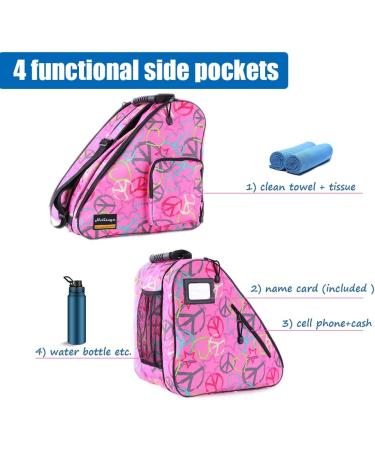 Holisogn Ice Inline and Roller Skate Bags - Premium Fashion Bags for Kids to Adults | Peace & Love Pink HLS001 - Buy Online on GoSupps.com