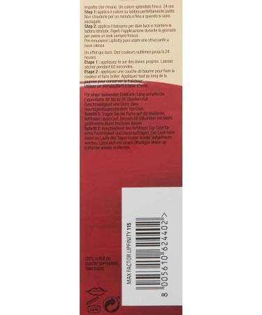 Max Factor Lipfinity Lip Color Confident 115 - 24H Moisture Intense Color Precise Applicator & Nourishing Gloss Top Coat - Buy Internationally! - Buy Online on GoSupps.com