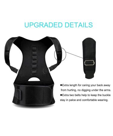 Magnetic Therapy Posture Support Back Brace - FDA Approved Adjustable Corrector for Neck Back & Spine Pain Relief - Medical Grade XXL Support Belt - Buy Online on GoSupps.com