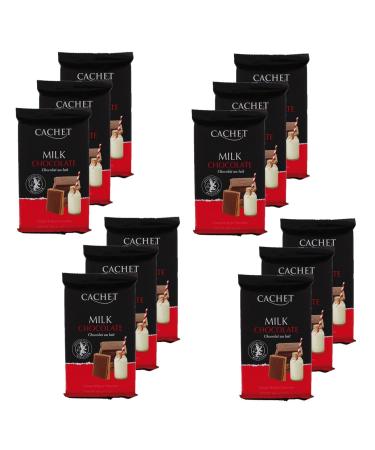 Cachet Lot of 12 Milk Chocolate Dessert Bars - 300g