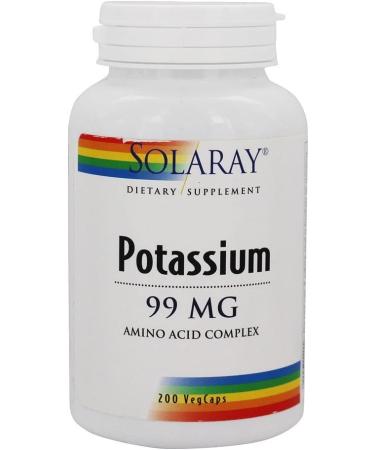 Solaray Potassium 99 mg - 200 VegCaps for Heart & Muscle Health | Buy Now! - Buy Online on GoSupps.com