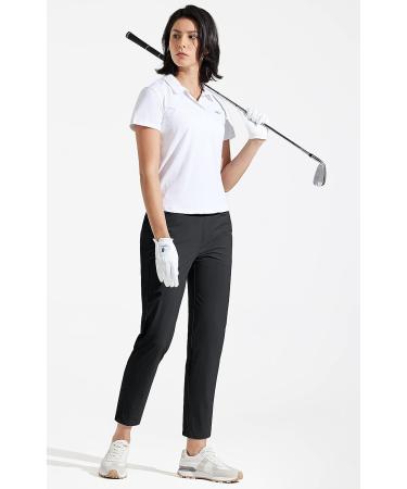 Libin Women's Quick Dry Golf & Hiking Pants - Black Lightweight Ankle Dress Pants for Business Casual & Travel - Large - Buy Online on GoSupps.com