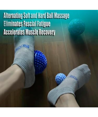 Massage Ball Set - 6PC Hedgehog & Trigger Point Massage Balls for Feet Neck & Fascia Relief | Suction Cup & Handle Included - Buy Online on GoSupps.com