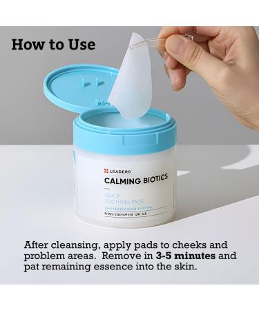 LEADERS Calming Biotics Toner Pad - Quick Soothing Instant Relief and Hydration for Dry and Sensitive Skin 6-Type Cica Liposome Complex and Plant Mucin Korean Skincare 80 Pads x 170ml Quick Soothing Pads - Buy Online on GoSupps.com