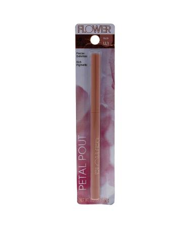 Flower Beauty Petal Pout Lip Liner - Smooth & Creamy Lip Liner with Pigment Rich Color  Prevents Feathering of Lip Color  Comes with Built-in Sharpener (Nude) LL1 Nude 1 Count (Pack of 1)