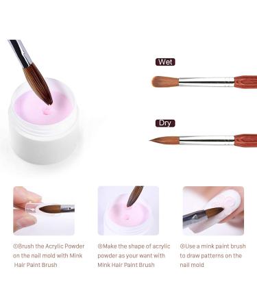 8# Sable Nail Art Brush Nail Brush with Red Wooden Handle Manicure Design Manicure tool Brown-8# - Buy Online on GoSupps.com