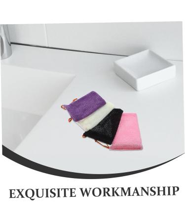 HONITANO 4 Piece Exfoliating Soap Pouches with NonSlip Grip Foam Reinforcing Mesh Bags with Drawstring for Body Face Quick Drying for Bath Use - Buy Online on GoSupps.com