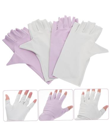 minkissy 2 Pairs Pink Gloves Nail Art Uv Gloves Manicure Uv Gloves Uv Nail Gloves Nail Art Accessory Sun Protection Gloves Uv Protection Gloves Nail Uv Gloves Nylon Gel - Buy Online on GoSupps.com