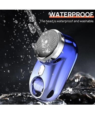 Mini Electric Shaver for Men - Portable Rechargeable Travel Razor in Blue - Buy Online on GoSupps.com