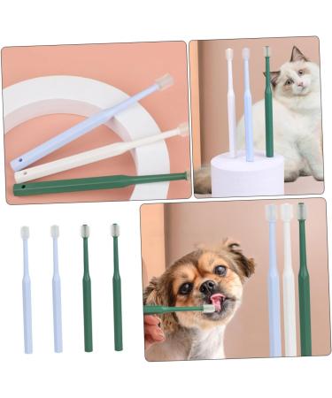 SEWOART 4pcs Toothbrush Plaque off Cats Cat Toothpaste and Brush Kit Kitten Supplies Pet Accessory Plastic - Buy Online on GoSupps.com