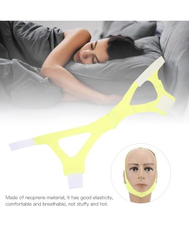 Breathable Anti-Snoring Chin Strap - Adjustable Jaw Support Belt in Yellow - Buy Online on GoSupps.com