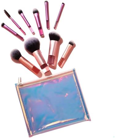 10 Piece Mini Makeup Brush Set - Portable Travel Cosmetic Brush Set with Fiber Bristles Lightweight and Portable for Practical Makeup Tools - Buy Online on GoSupps.com