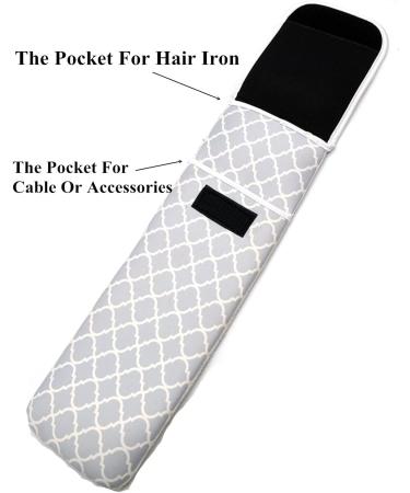ALLENLIFE Women's Heat Resistant Neoprene Curling Iron Holder - Grey Chevron Travel Storage Bag - Buy Online on GoSupps.com
