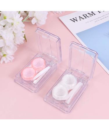 Milisten Travel Contact Lens Kit Case - 2 Pack with Tweezers & Solution Bottle for Women & Girls - White & Pink - Perfect for International Shipping - Buy Online on GoSupps.com
