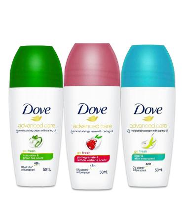 Dove Roll-On Deodorant for Women Variety 3 Pack - Travel Size Bundle with Pear Cucumber & Pomegranate | 1.7 oz Each + Travel Bag - Buy Online Now - Buy Online on GoSupps.com