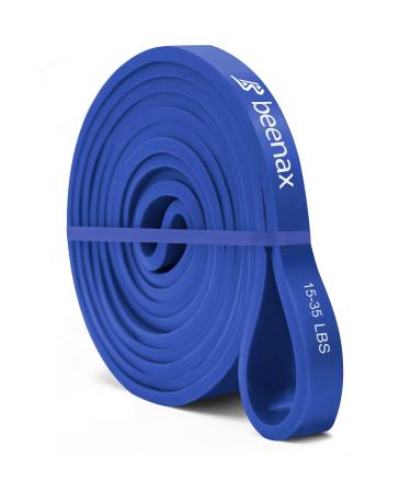 Beenax Resistance Bands Pull Up Assist Bands Set - Thick Heavy Different Levels Workout Exercise Bands for CrossFit Powerlifting Muscle and Strength Training Stretching Mobility Yoga - Men Women Blue (15-35 LBS)
