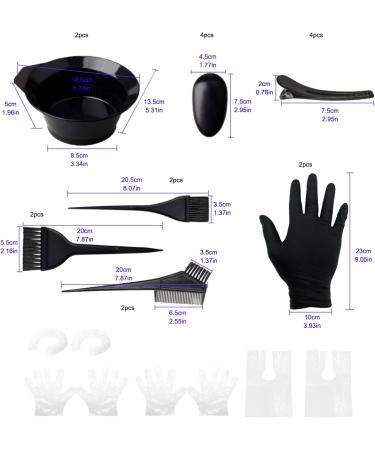 26 Pcs Plastic Hair Dye Kit DIY Hair Colouring Tools with Bowl Ear Cushions Brush Comb Hair Clips Gloves Shawl Shower Cap Hair Dyeing Tool Set for Men Women Hairdressing - Buy Online on GoSupps.com
