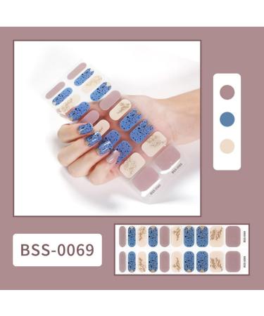 NCTCITY Gel Nail Polish Strips Stickers 20 Full Wraps Semi-Cured Nail Art Sticker Waterproof Self-Adhesive Gel Stickers Decals with Nail File for Cute Women Girls (Blue Colorful Bling) Bss-0069 - Buy Online on GoSupps.com