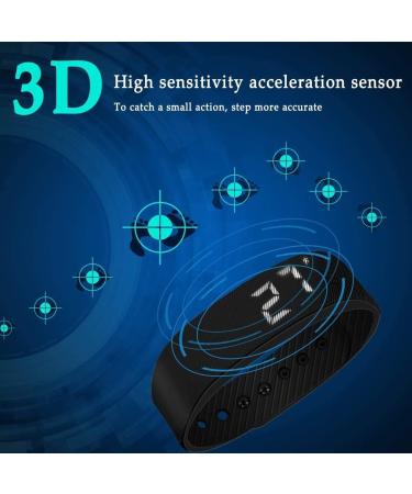 Pfedometer Fitness Armband - Easy Operation Pedometer Bracelet with Clock & Calorie Tracker for Jogging (No Bluetooth/App) - Black - Buy Online on GoSupps.com