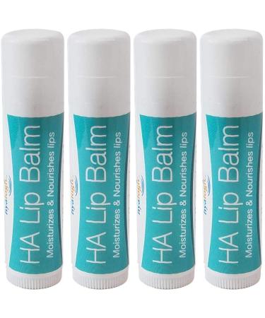 Hyalogic HA Lip Balm Stick w/Hyaluronic Acid (Pack of 4) | Episilk's Hydrating Moisturizing Balm Tube for Plump, Healthy Lips - No Parabens, Fragrance Free, Unflavored 0.15oz / 4.25 g 0.15 Ounce (Pack of 4)