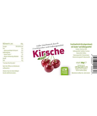Buy LCW Cherry Fruit Spread with Fructose & Sweeteners - 340g Glass Jar | Premium International Shipping - Buy Online on GoSupps.com