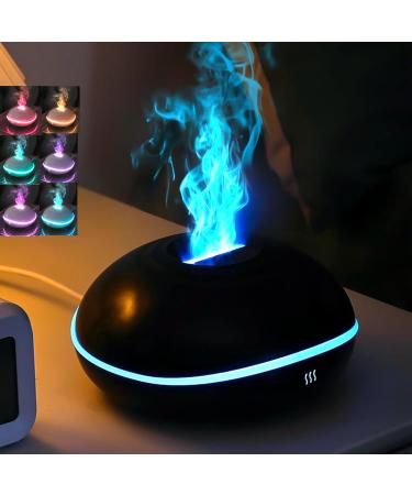 Wavata flames aroma diffuser 7-color-light essential oils humidifier humidifier fragrance oil diffuser for children at home office room fragrance or yoga-waterless automatic switch-off (black)