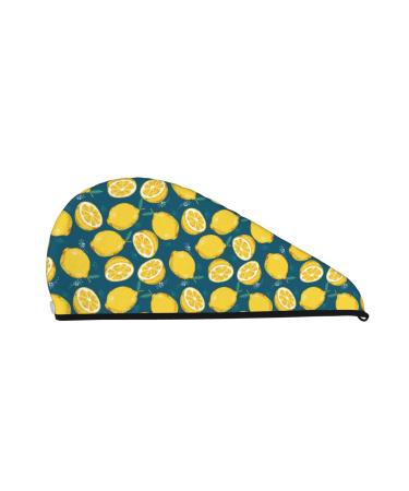 Ultra Plush Microfiber Hair Towel Wrap for Women Ultra Absorbent Twist Hair Turban Drying Cap Hair Wrap for Drying Curly Long & Thick Hair-Lemon