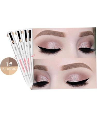 Eyebrow Contour Pen 4 in 1 Long Lasting Rotate Defining Highlighting Brow Pencil Makeup Tool Blonde 1# Blonde - Buy Online on GoSupps.com