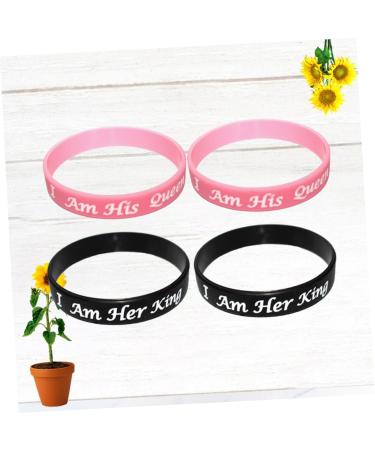 MAGICLULU 4pcs Valentines Day Gift Connecting Bracelets for Couples Wedding Party Gifts Bf and Bracelets Couple Bracelets Valentines Day Bracelets Silicone Slap Bracelets Lovers Earrings As Shown 20X6.4X1.2cm - Buy Online on GoSupps.com