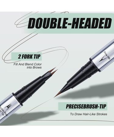  lomdung 2 in 1 Eyeliner and Eyebrow Pen 2 in 1 Eyebrow Pen Liquid Eyebrow Pen Microblading Eyebrow Pencil to Create Natural Eyebrows Dark Brown - Buy Online on GoSupps.com