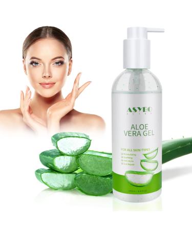 ASYBO Aloe Vera Gel  100% Natural Pure Aloe Vera Hydrating Facial Moisturizer  Soothing & Moisturizing  After Sun Care  Reduce Acne  Repair Scars  Suitable for All Skin Types  250ml / 8.8 fl oz