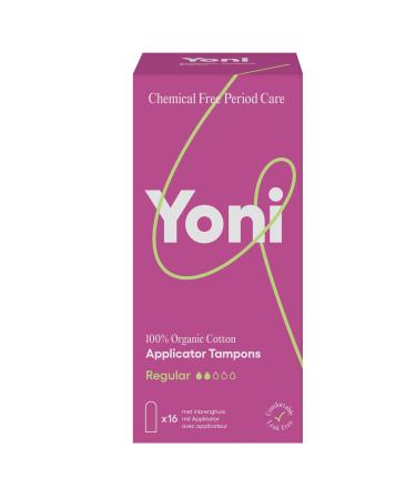 Yoni |Tampons normal with applicator |16x tampons made of 100% organic cotton with recyclable applicator |Hypoallergenic and breathable |Free of plastic foils and synthetic ingredients