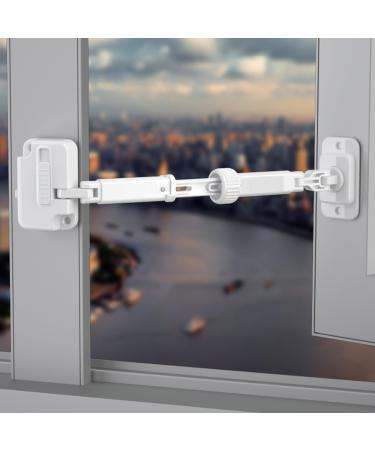 Cispree Window Restrictor Child Safety Locks No Drilling for UPVC Wooden Metal Aluminum Window Frames Sash Restrictors Stopper Self Adhesive Easy Install (1 Lock White) Window Lock -1 Pcs