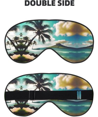 Tropical Beach Palms Print Sleep Eye Mask | Soft Eyeshade for Travel & Naps | Ideal for Men & Women - Buy Online on GoSupps.com