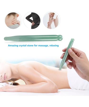 Natural Stone Gua Sha Scraping Massage Tool - Polished Quartz Stick for Health & Relaxation (Green) | International Shipping - Buy Online on GoSupps.com