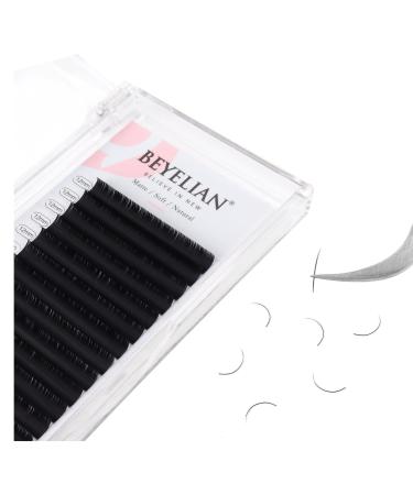 BEYELIAN Eyelash Extensions  Individual Lashes  0.20mm C Curl 12mm Super Matte Classic Lash Extensions  Ellipse Flat Eyelash Extension  Light and Soft Natural Look for Professional Salon Use