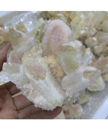 500-600g Natural Pink Ghost Phantom Quartz Crystal Cluster Specimen Crystal