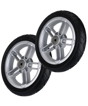 Rubber Replacement Wheelchair Front Castor Durable 8 inch Front Castor Wheels Rollator Black Solid Tyre (2 Pcs Set)
