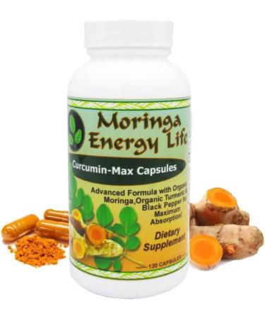 Moringa Energy Life Curcumin Max Turmeric Plus Moringa Capsules with Black Pepper 120 Count 500 mg per Capsule - Buy Online on GoSupps.com