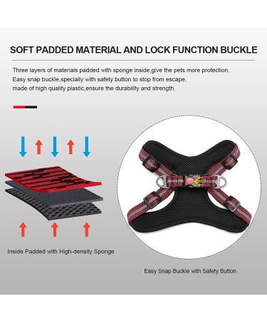 Suredoo Adjustable Dog Harness - No Pull Reflective & Breathable for Large Medium & Small Dogs - Soft Safety Harness in Red - Buy Online on GoSupps.com