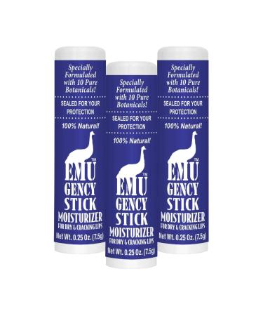 Montana Emu Ranch - EMUgency All Purpose Moisturizing Pocket Stick - 0.25 Ounce - 3 Pack - Helps Relieve Chapped Cracked and Split Lips and Skin
