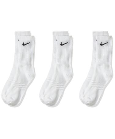 Nike Men's Everyday Lightweight Crew Training Socks (3 Pairs) L White (white/Black)