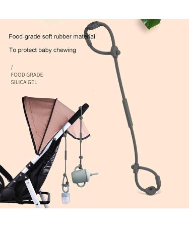Ulapithi Pacifier Belt & Stroller Toy Belt - Adjustable Food Catcher Toy Clip Bite Ring & Cup Holder in Dark Gray - Multifunctional Baby Gear for International Shipping - Buy Online on GoSupps.com