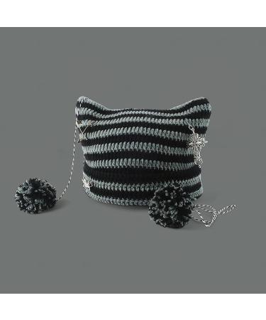 Vintage Fox Hat | Crochet Grunge Goth Beanies for Women | Y2K Accessories - Buy Online on GoSupps.com