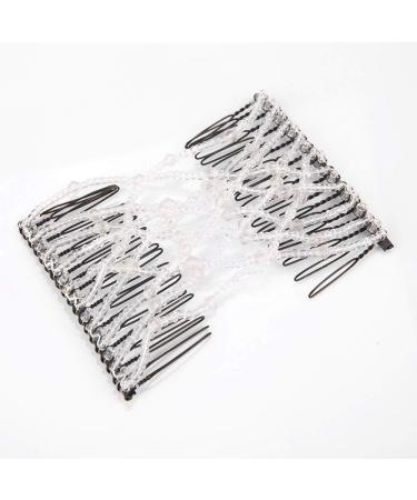 MOUMOUTEN Magic Hair Comb - Stretchable Beading Hair Slide Elastic Hair Comb Beading Hair Accessory for Weddings and Daily Use (White) - Buy Online on GoSupps.com