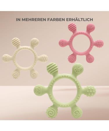 Caja Bei ring Baby - Silicone Teething Toy & Dental Aid | BPA-Free Bite Ring for Babies | Rowing Animal Design - Deep Pink - Buy Online on GoSupps.com