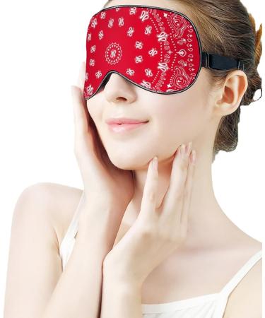 Buy Red Western Paisley Sleep Mask for Women - Adjustable Eye Shades with Elastic Strap for Ultimate Comfort - Buy Online on GoSupps.com