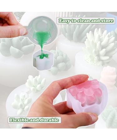 Actvty 6Pcs Succulent Silicone Molds - Cactus Flower Plants Molds for Cake Decorating  Fondant  Chocolate  Handmade Candle  Wax Melt  Soap  Epoxy Resin 6 Pcs - Buy Online on GoSupps.com