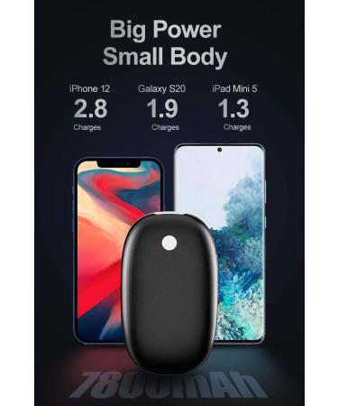 OVALDENT 7800mAh Rechargeable Hand Warmer Power Bank | 10Hrs Long Lasting Heat | 4 Levels | Portable & Reusable for Outdoors | Great Gift Idea | Black - Buy Online on GoSupps.com